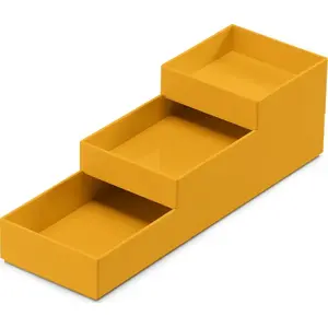 Konteineru komplekts Moxom Modular Tray 250×80×55 mm — 3 gab., dzeltena