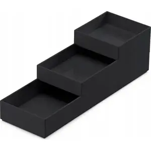 Uzglabāšanas konteineru komplekts Moxom Modular Tray MOXOM, 250×80×55 mm, 3 gab., melns
