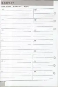 Organizer refill A5 addresses Antra 270058 — address pages for A5 organizer
