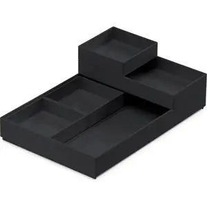 Storage container set Moxom Modular Tray 250×170×35 mm, 5 pieces, black