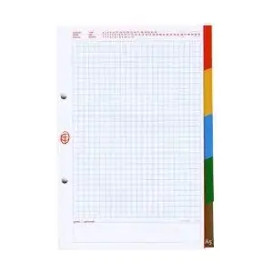 Ring Binder Insert A5 grid with colored dividers INTERDRUK WIKR-005672