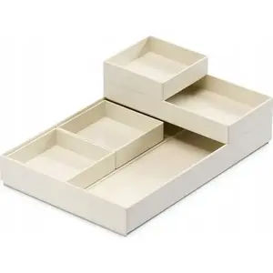 Storage container set Moxom Modular Tray, 250×170×35 mm, 5 pieces, white