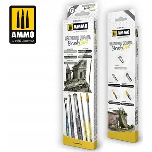 Набор кистей VALLEJO Vallejo Ammo: Weathering Diorama Brush Set — кисти для старения диорам и моделей