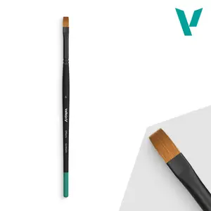 Paint brush VALLEJO B04006 flat synthetic bristles, single brush, blister pack