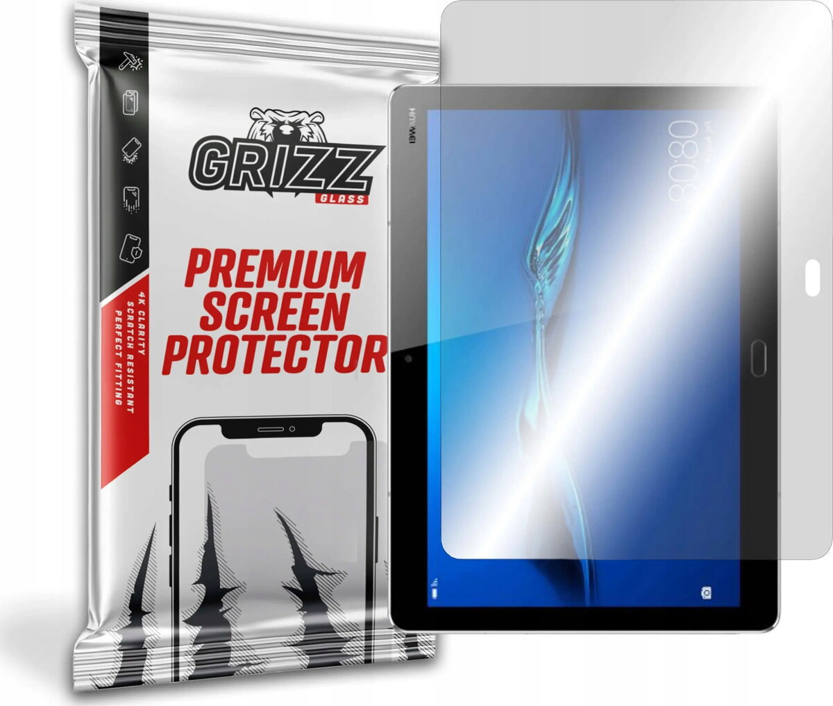 Hibrīdais aizsargstikls GrizzGlass priekš Huawei MediaPad
