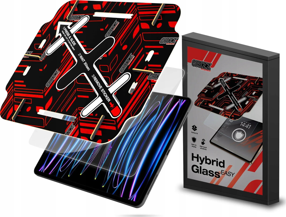 Ekrāna aizsargs GrizzGlass HybridGlass Easy priekš
