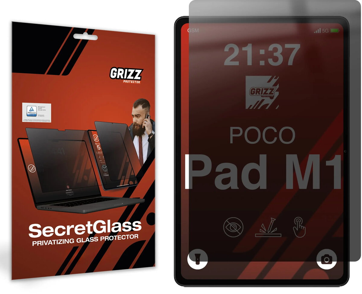 Matēta privātuma rūdīta stikla aizsargs GrizzGlass