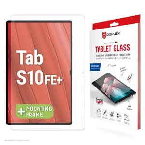 Защитное стекло Displex Tablet Glass 9H для Samsung Galaxy Tab S10 FE+ с Eco монтажной рамкой, прозрачное, 92% светопропускание