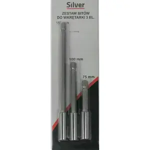 Magnetic Bit Holder Silver 75/100/150 mm 3-piece set