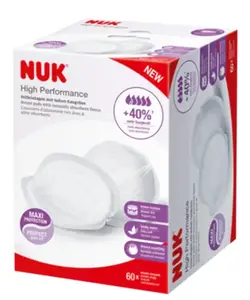 Накладки для груди Nuk 10252135 — хлопок, белые, упаковка 60 шт.