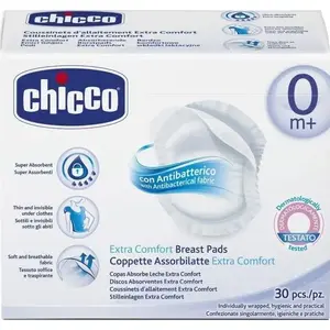 Barošanas ieliktņi CHICCO 30 gab. — vienreizlietojami absorbējoši spilventiņi
