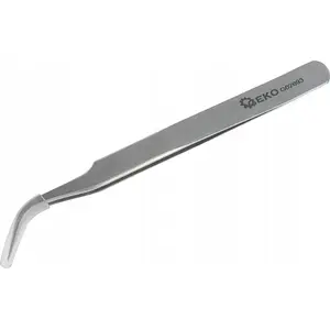 Precision Curved Tweezers GEKO G02693 — 120 mm, stainless steel, bent tips