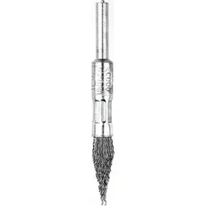 Wire Cup Brush UN SZ DT 10 ST — steel wire, tapered brush, 6 mm shank, 10 mm cup diameter (1 pc)