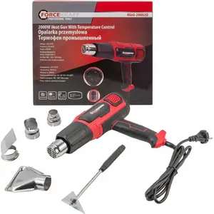 Heat Gun Forcekraft FK-HG60-2000LED — 2000W, 230V, 50/60Hz, Temp 60/350/600°C, Airflow 50/300/500 L/min
