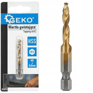 Tap Bit GEKO HSS M5 x 0.8 mm HEX — threading M5×0.8, HSS material, hex shank
