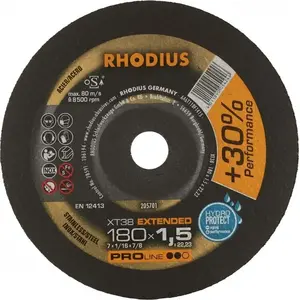 Отрезной диск RHODIUS XT38 205701 Ø180 мм, посадочный 22.23 мм, 1 шт