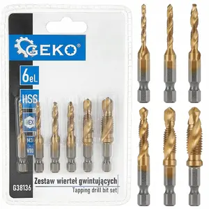 Tap drill set GEKO HSS M3–M10 6 pcs, hex shank (20/100)