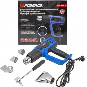 Тепловая пушка Forsage F-HG60-2000LCD — 230В 50/60Гц, 2000Вт, 60–600°C, 300–500 л/мин