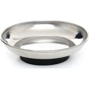 Magnetic Round Dish Silver by Silver — model 11463, metal magnetic tray