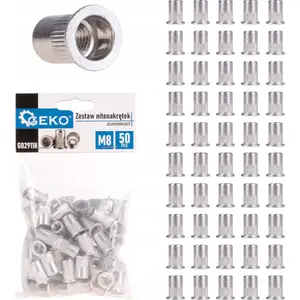 Набор заклёпочных гаек GEKO G02911H — алюминиевые M8, 50 шт.