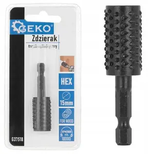Деревянный тёрочный насадка GEKO цилиндрический 15 мм хвостовик HEX (50/250)