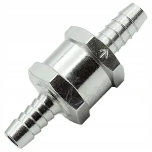 Fuel check valve Silver EX031, 8 mm inlet/outlet, metal body