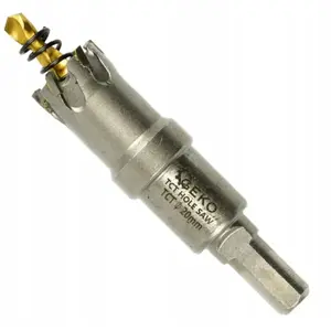 Hole saw for metal GEKO 20 mm with titanium drill bit, carbide cutting tip