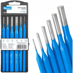 Punch pin set GEKO 6-piece CR-V (model 50) — steel punching and drift pins