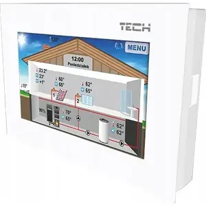 Room regulator TECH ST-281 with RS communication, touch color display, 2 mm glass, white