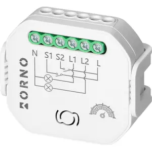 DIN-mount 2-channel flush relay with dimmer ORNO aw_1022240 Tuya Smart Wi‑Fi+BLE