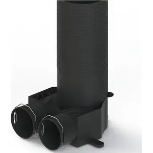 Air distribution box gbc AIR DISTRIBUTION BOXSLIM DN125-2X75, DN125 inlet to 2×DN75 outlets