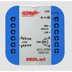 Roller shutter controller Ropam SROL-ari 230VAC, wireless in-wall module, amperometry, status feedback to app and touch panel, IP64