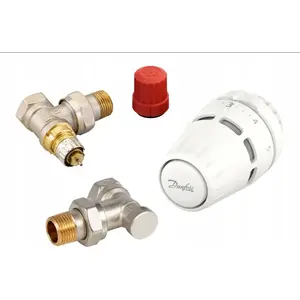 DANFOSS 3-piece Regus RA set with nut, RA-N valve and RLV-S 15 angled actuator