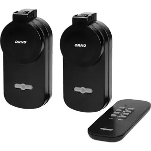 Wireless socket set ORNO OR-GB-429(GS) 2+1 remote-controlled, IP44, Schuko