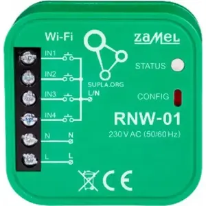 Flush-mount Wi‑Fi Interface ZAMEL RNW-01 — 4-inputs, DIN/flush box module