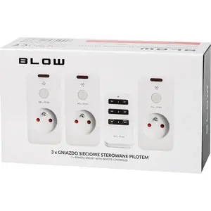 Power Socket BLOW 72-051# — 3-way remote-controlled mains outlet, 10 A