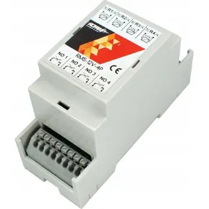 Relay module Ropam RM5-12V-4P — 12V input, 4 relay outputs, DIN-mount compatible