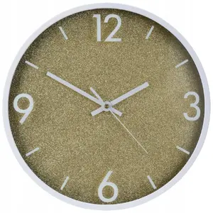 Sienas pulkstenis Vilde 568130 — apaļš 29,5 cm, zelta un balts
