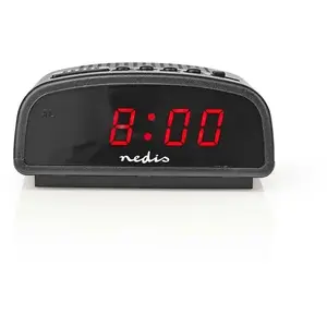 Galda pulkstenis Nedis CLDK008BK LED ar drzemas funkciju, melns