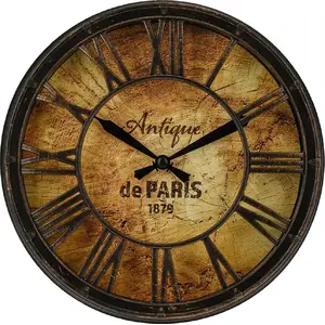 Wall Clock Vilde VINTAGE 3D, round 21 cm, decorative analog clock for living room, bedroom, kitchen
