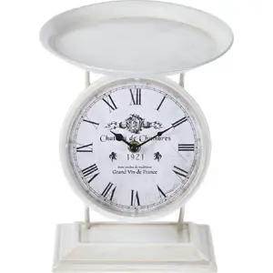 Dekoratīvs stāvošs pulkstenis H&S Decoration Y36300100 — antīks stils, balts