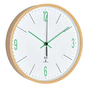 Sienas/galda pulkstenis TFA 60.3524.04 — apaļš 255 mm, brūns/zaļš/balts, AA 1,5 V