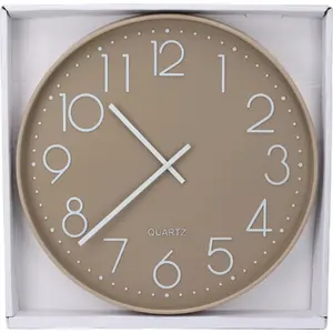 Wall Clock DKD Home Decor Glass 50 cm, sand-colored dial