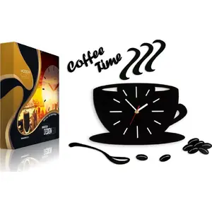 Sienas pulkstenis ModernClock FILIŻANKA SATIN CUP WHITE — virtuves pulkstenis, balts