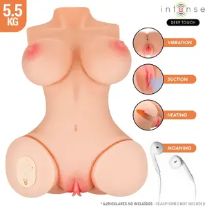 INTENSE BODIES & MASTURBATORS торс Vero с присоской, подогревом, вибрацией и голосовыми эффектами, пульт — 5,5 кг