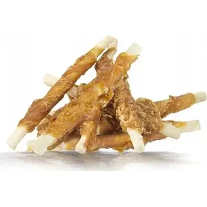Dog treat stick Hau & Miau Pausesnack, 1 kg — chicken-wrapped rawhide
