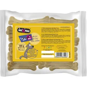 hau & miau pressed bone dog treat, 5 cm, 50 pcs (500 g pack)