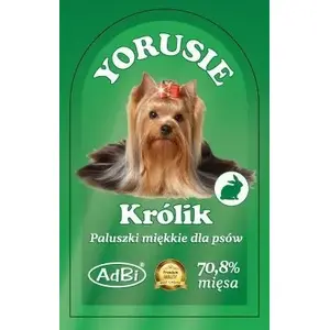 Suņu našķis ADBI Yorusie Paluszki Królik 250 g — zaķa gaumes kārumi