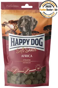 Лакомство Soft Snack Africa для собак happy dog, взрослая, со страусом, 100 г, без глютена, без зерна