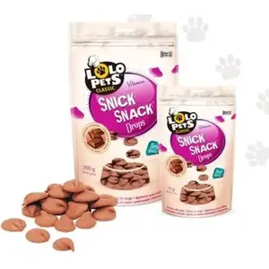 LOLO PETS CLASSIC suņu gardumi Classic Dropsy ar vitamīniem 200 g — šokolādes garša